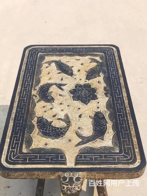 民国  精品青石 莲年有鱼(佘) - 图片 8