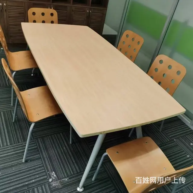 各种尺寸会议桌低价出售，老板桌员工桌椅铁皮柜 - 图片 2