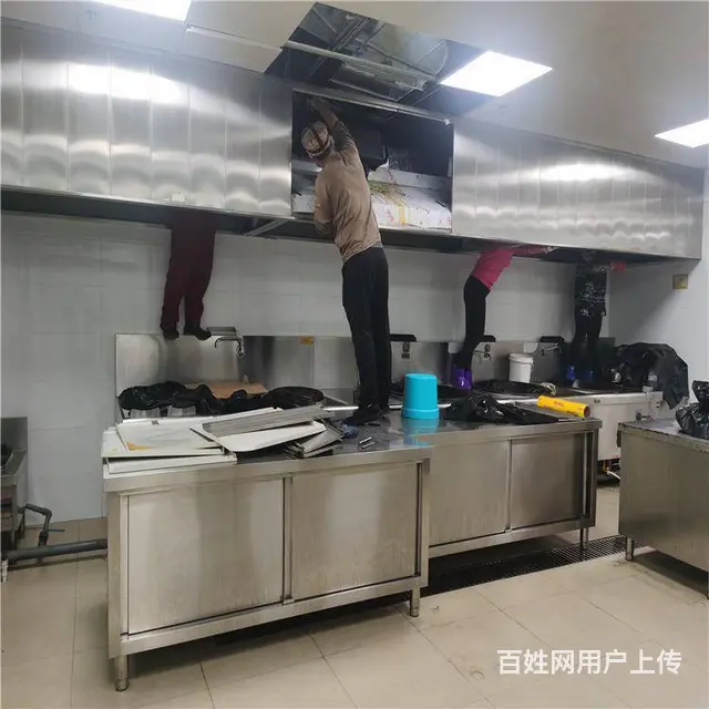昆山市淀山湖酒店饭店单位食堂油烟机清洗公司 - 图片 1