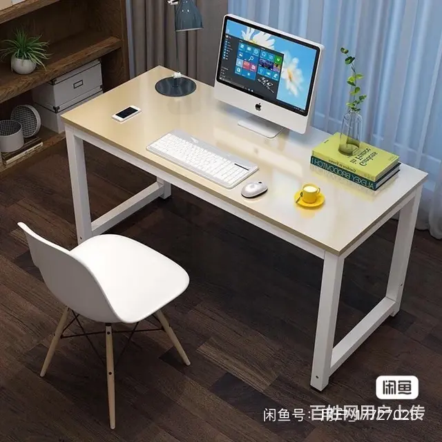 简易电脑桌台式家用书桌简约现代桌子卧室写字台学生学 - 图片 4