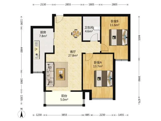 拱运宿舍2房2厅出租，租价2300。近关口。一楼 - 图片 10