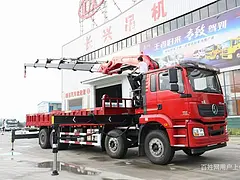 陕汽德龙四桥30吨挖机平板随车吊 16吨轮减桥