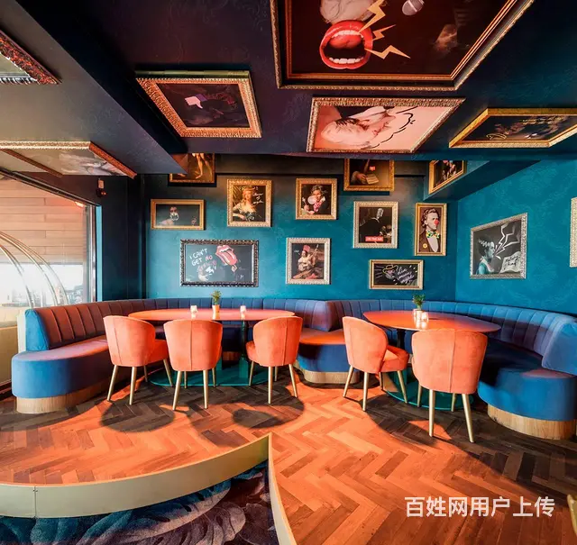现代简约餐厅家具软包卡座分段靠背板式桌椅设计感桌椅 - 图片 4