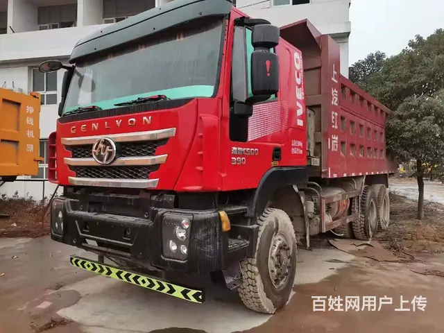 杰狮后八轮 自卸车390马力无户车 国5 - 图片 1