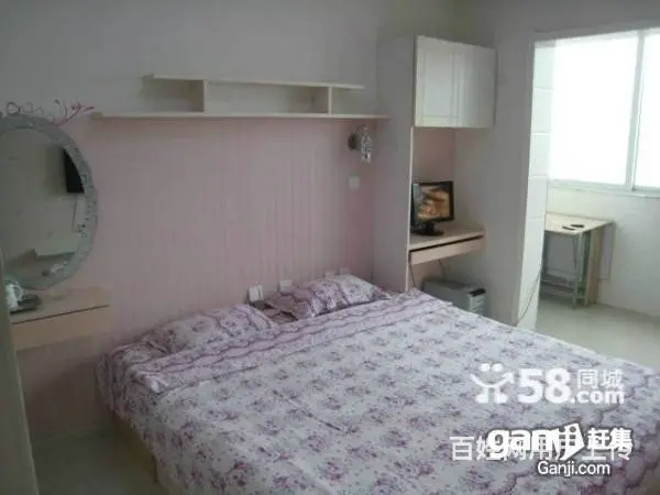 浪漫无极只需一百大床能睡三人wifi电脑日租房 - 图片 7