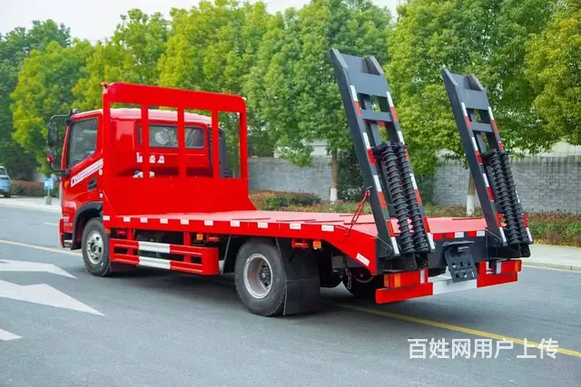 国六新款170马力200马力东风单桥挖机平板拖车 - 图片 4