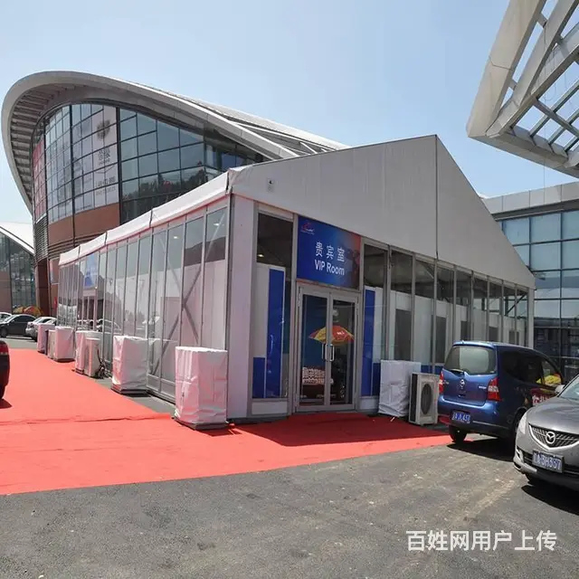 篷房搭建速度快可租赁临时车展大棚媒体接待处帐篷 - 图片 1