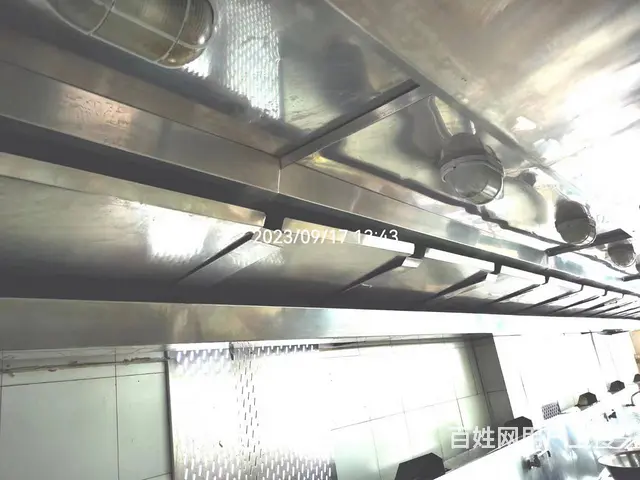 昆山锦溪商务楼员工餐厅食堂大型油烟机清洗 - 图片 4