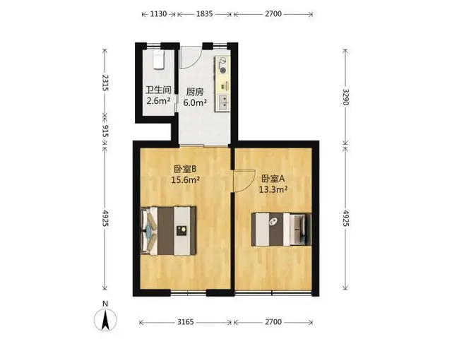 金水华都电梯6楼2室2厅1卫，婚装2100元/月 - 图片 12