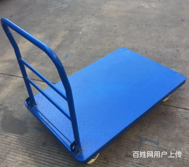 拉货手推车塑料平板车双层推车折叠塑料手推车乌龟车 - 图片 1