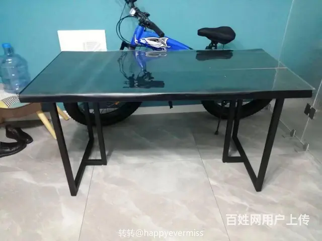 铁艺桌子实木面板 70cm宽140cm长 - 图片 1