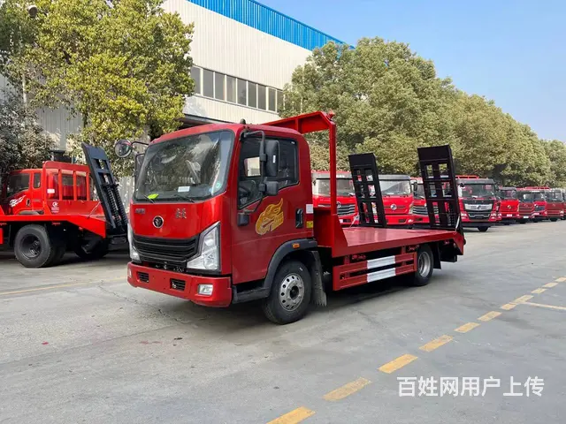 国六重汽平板车 小黄牌拖75挖掘机拖板车包上牌 - 图片 10