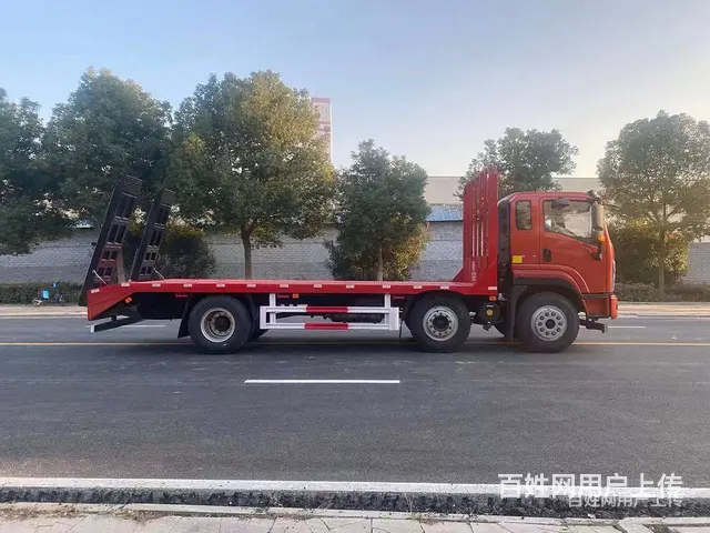 黄牌大运小三轴平板车平板拖车 价格劲爆 - 图片 5