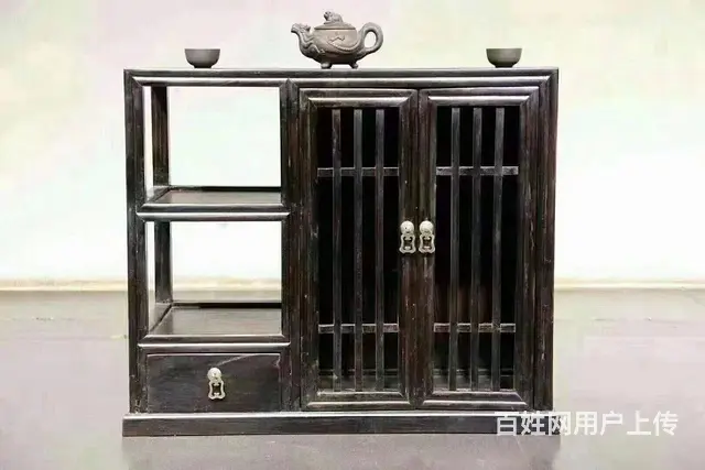 茶水柜，材质，榆木，尺寸高63，宽78，厚38，器 - 图片 1