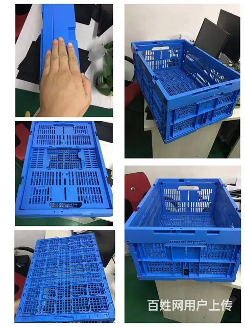 塑料折叠箱双色错位筐斜插箱零件盒分格箱周转箱EU箱 - 图片 1