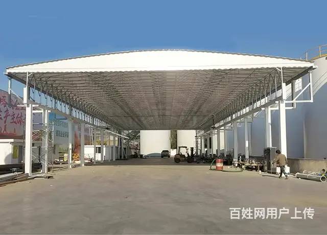 电动推拉移动雨棚户外带遥控仓库遮阳棚厂房通道推拉蓬 - 图片 6