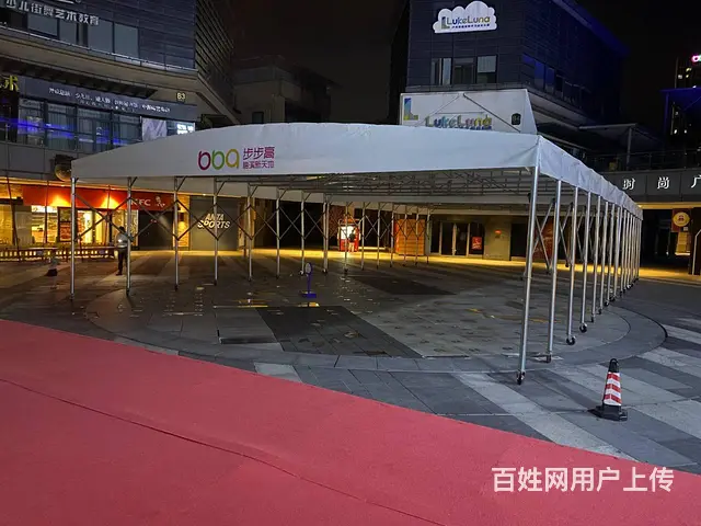 大型工地棚活动帐篷物流棚停车棚夜宵烧烤棚膜结构停车 - 图片 10