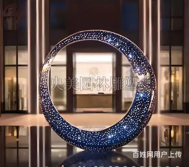 不锈钢月亮雕塑工程-不锈钢月亮月牙雕塑 - 图片 3
