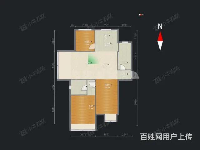 绿洲天逸城三房毛坯薛家天宇广场旁，178万有钥匙诚 - 图片 7