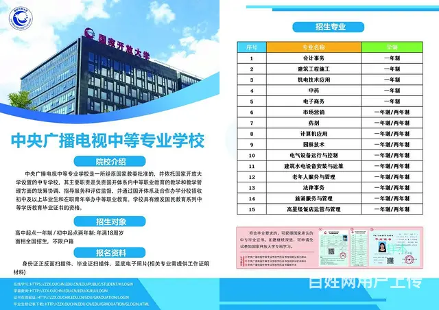 电大中专一年制 成人学历报名 - 图片 1