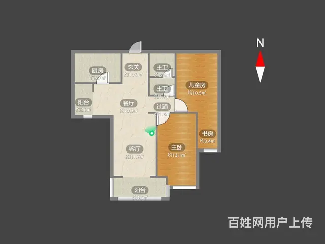 新上青山湾南区2室2厅博小北郊 - 图片 9