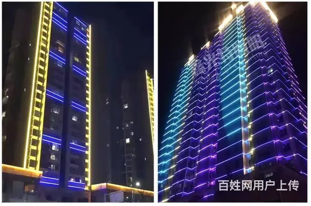 九江室外亮化照明工程安装九江发光标识楼体亮化安装 - 图片 1