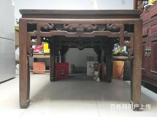 苏州处理家中收藏的明清和民国老古董家具榉木八仙桌子 - 图片 2