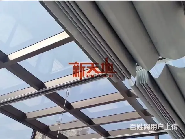 淄博遮阳棚户外折叠防晒防雨庭院雨棚电动遮阳棚阳光房 - 图片 4