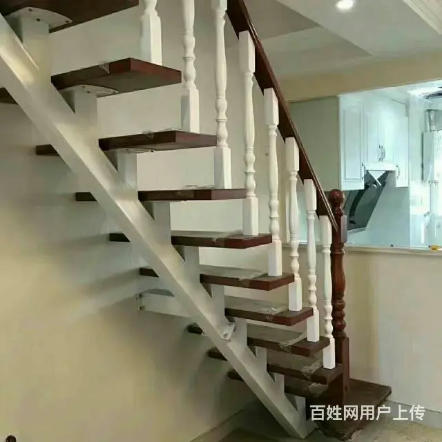 成都钢木楼梯实木楼梯栏杆扶手定制 - 图片 7
