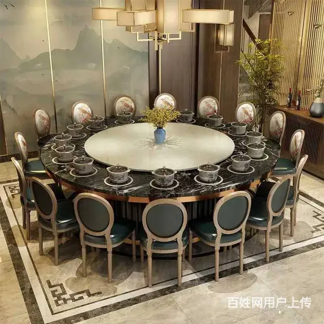 火锅卡座桌椅定制厂家圆火锅桌椅包间火锅桌8人火锅桌 - 图片 5
