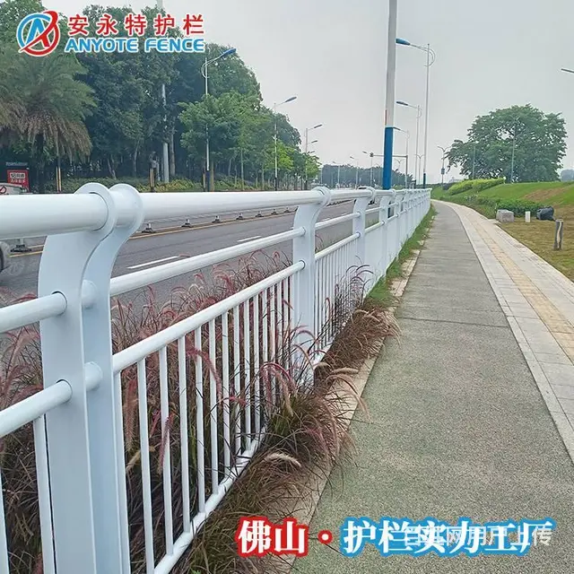 厂家定制钢板立柱桥梁护栏 河道绿道景观栏杆防锈耐用 - 图片 2