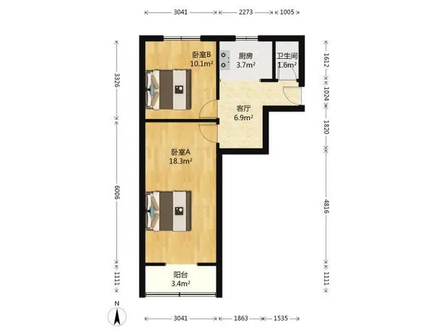 2楼南洪街2室设施全拎包入住 - 图片 9