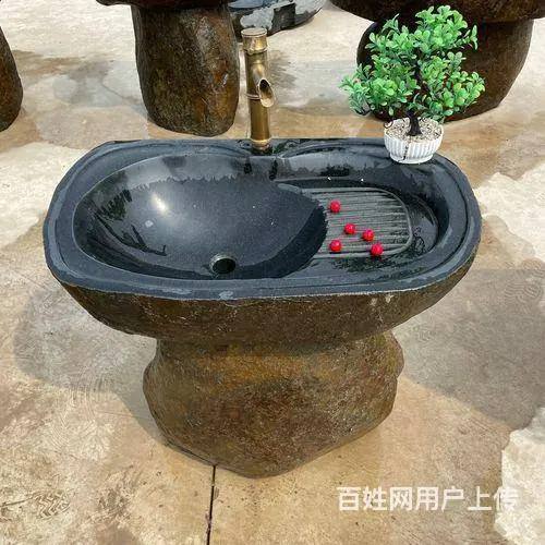 惠安石雕#复古石雕洗手池 - 图片 1