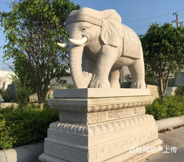 石雕大象#传统建筑装饰#动物雕塑 - 图片 1