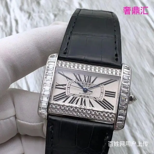 二手卡地亚 方形腕表 ，18K白金 材质，38mm 自动机械 - 图片