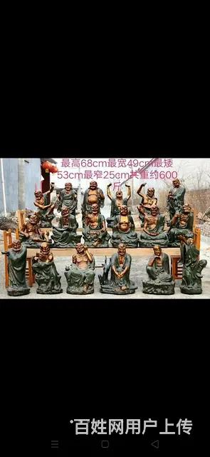 “鎏金挂釉小开片”十八罗汉像。  整体纯手工打造， - 图片 1