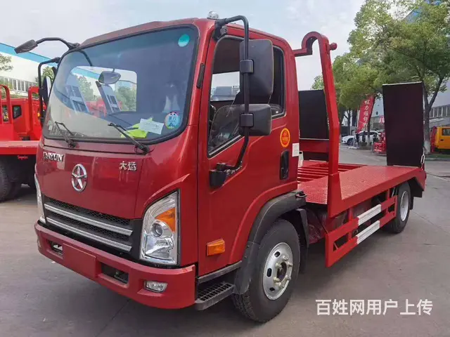 大运国六蓝牌 拉60 75 90小挖掘机平板车厂家 - 图片 1