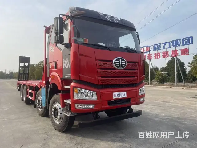 新款解放J6P平板车457后桥拖35吨大挖机运输车 - 图片 8