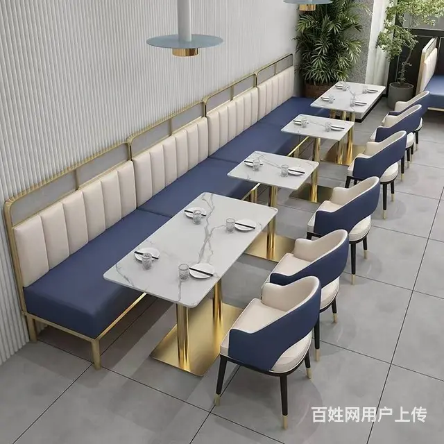 饭店沙发卡座 休闲沙发 靠墙卡座 - 图片 1