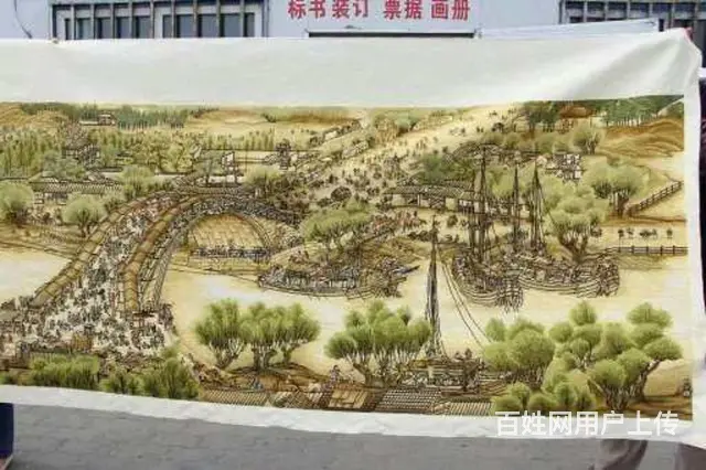 蒙娜丽莎全景清明上河图长22米古绢布纯棉线绣工平 - 图片 8