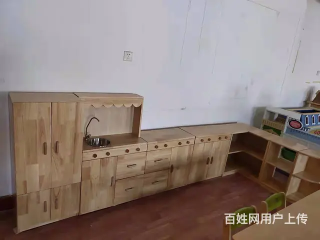 幼儿园儿童玩具收纳柜置物架口杯架书包柜实木柜子 - 图片 7