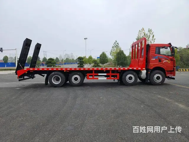 解放悍V前四后六拖板车价格 拖20钩机不超重拖车 - 图片 7