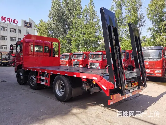 东风D17前四后四挖机平板拖车 小三轴拖板车 厂家 - 图片 3