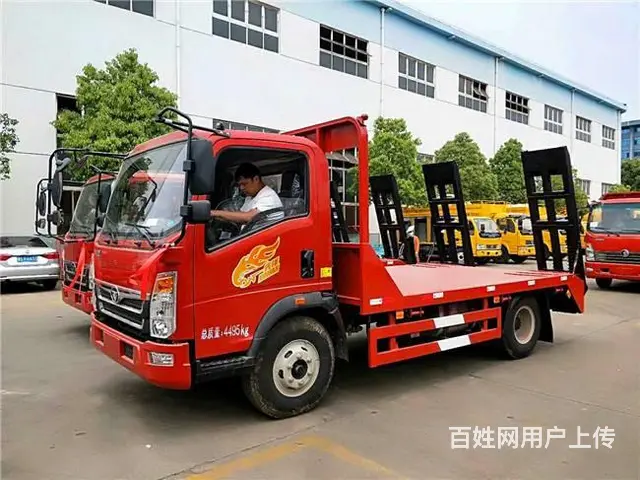 小型挖机平板车 拉8T10T12T蓝牌平板运输车 - 图片 3