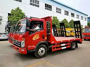 重汽豪曼蓝牌平板车 4.2米挖机拖车厂家直销
