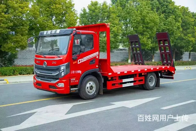 东风华神DV3单桥挖机平板拖车 5.2米板长拖板车 - 图片 1