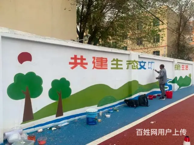 佛山墙体挂画广告,墙体喷绘广告,墙体风景彩绘 - 图片 1