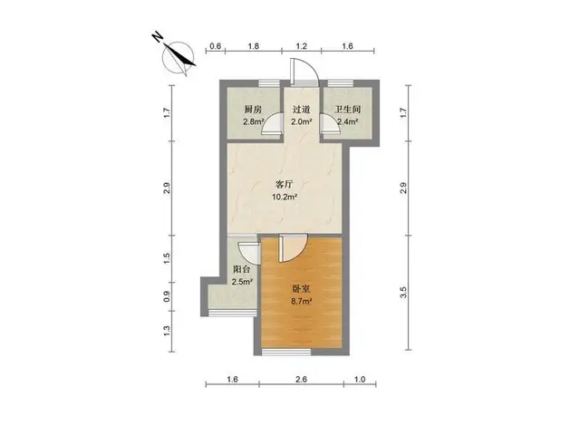 鸿泰80 1室1厅40.5m?精装修 - 图片 7