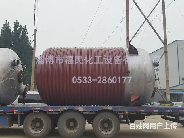 搪玻璃反应釜半盘管反应罐淄博福民 - 图片 1