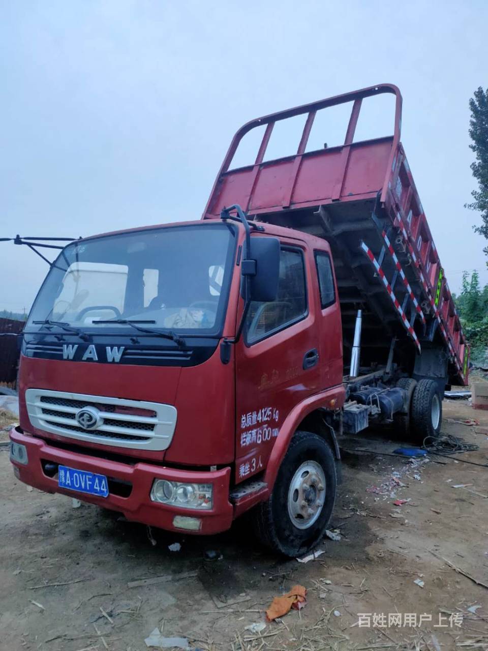 原版二手奥驰平板小货车 5米后翻自卸 国四小蓝牌